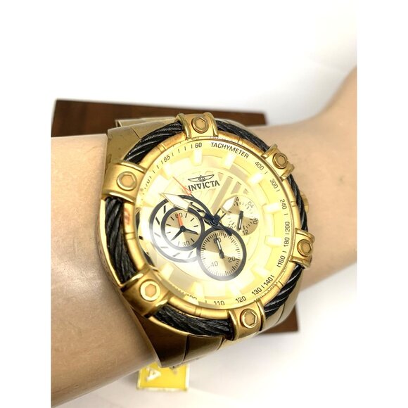 Invicta Men's Watch 25515 Bolt Quartz Chronograph Diver Gold Tone Steel 52mm - Picture 12 of 15